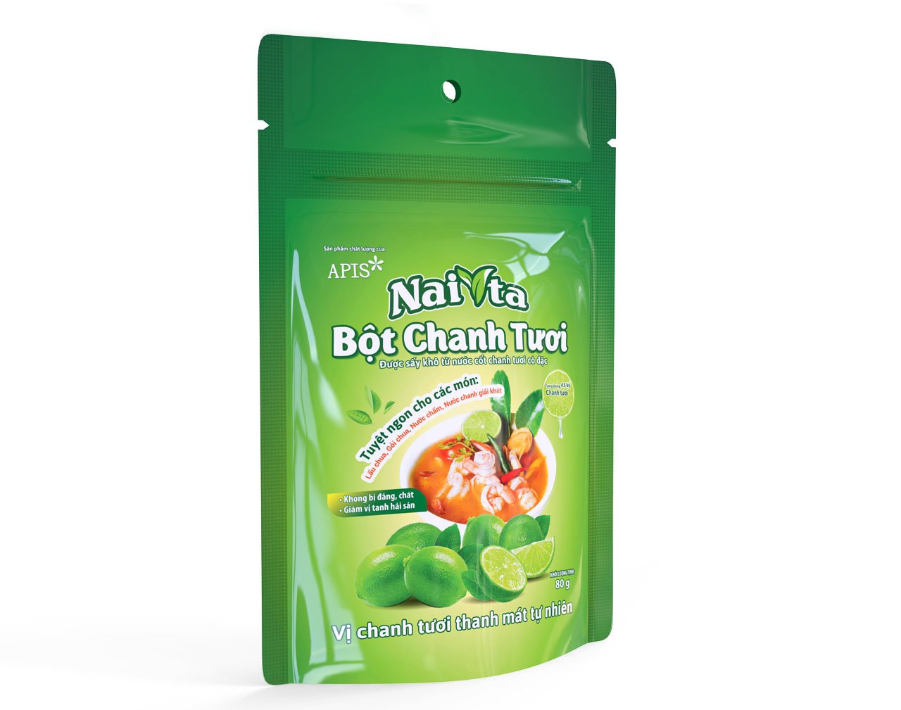 Bột chanh tươi - cô đặc từ nước cốt chanh - túi 80g
