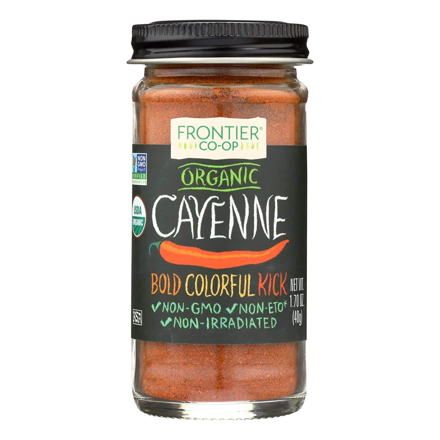 BỘT ỚT CAYENNE PEPPER Frontier, Non-GMO & USDA Organic, 48g (1.7oz)