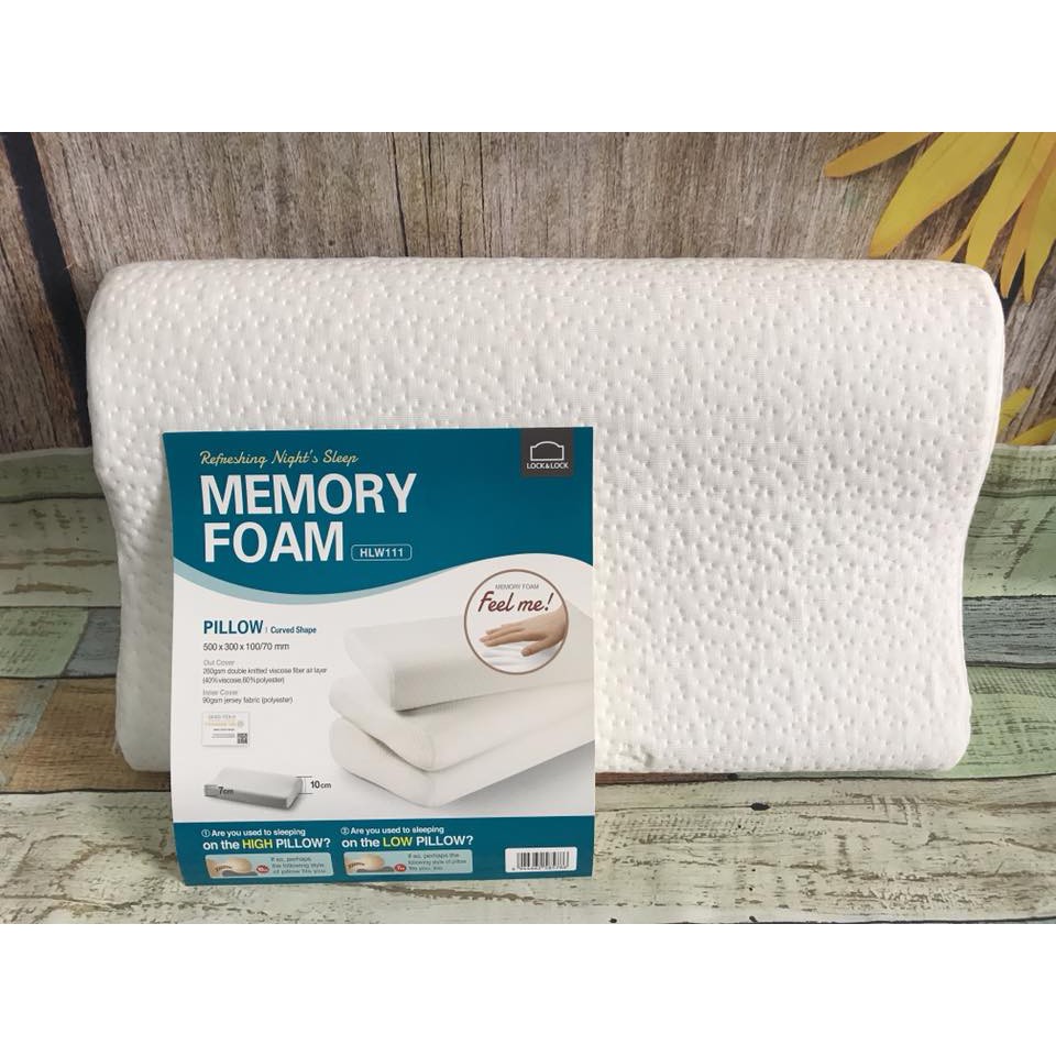Gối Memory foam 50D Lock&Lock hình cong – HLW111