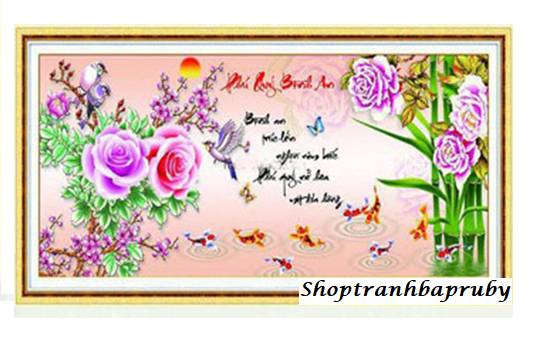 [HCM]Tranh thêu Phú Quý Bình An 223139 kích thước 92 x 43cm