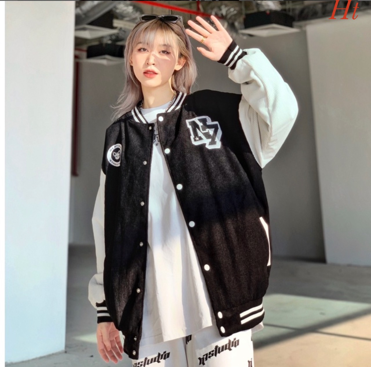 Áo Khoác Bomber Phối tay N7 bomber bóng chày basic nam nữ form rộng