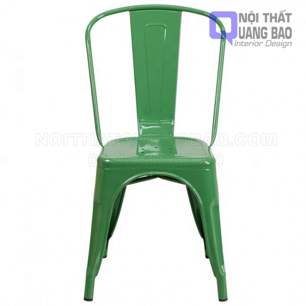 (HCM)Ghế Tolix Sắt Sơn Tỉnh Điện Có Lưng Tựa (QB-GTL04)