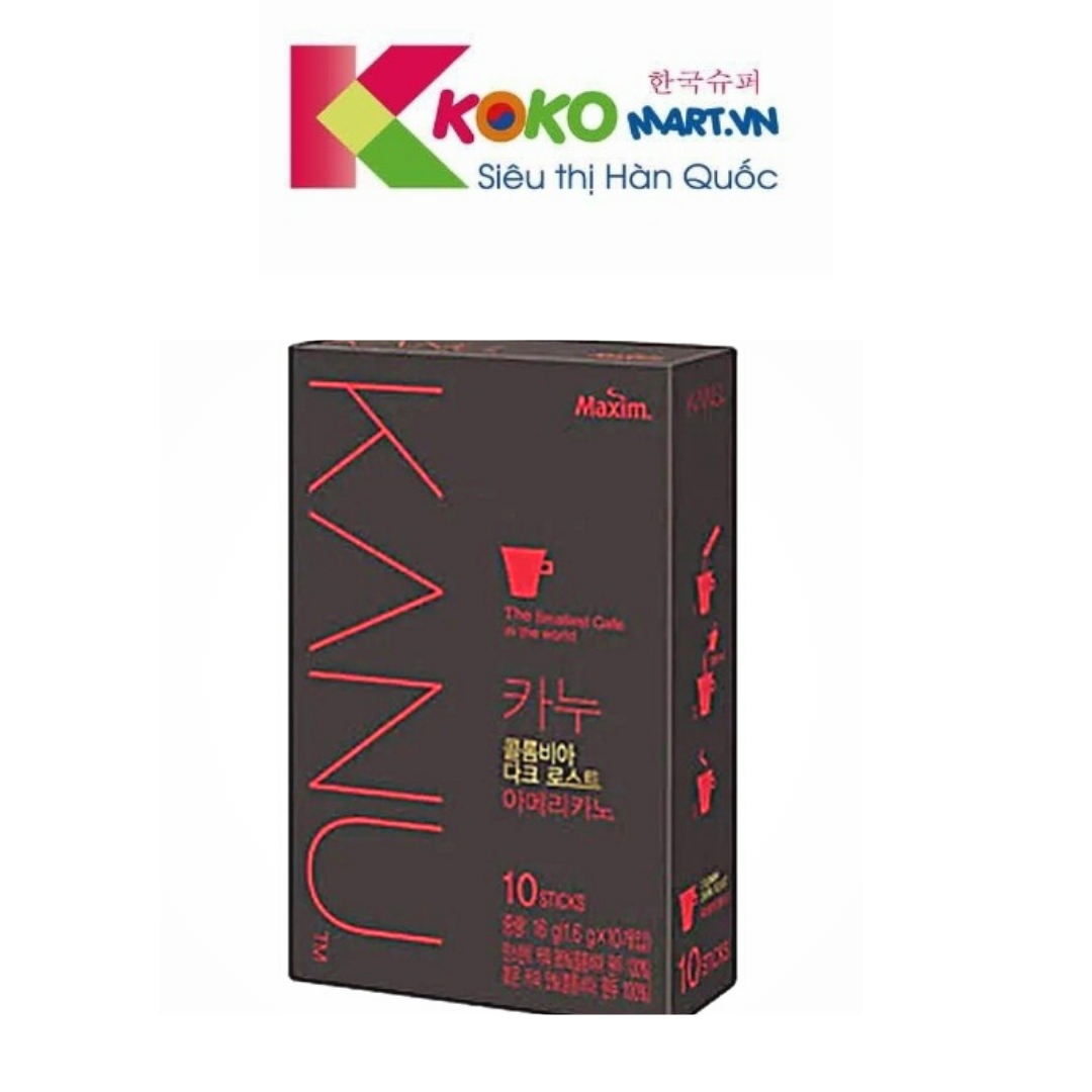Cà phê đen hòa tan kanu maxim hàn quốc hộp 10 gói