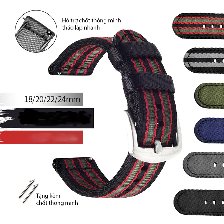 Dây đồng hồ nato 2 mảnh TIK032