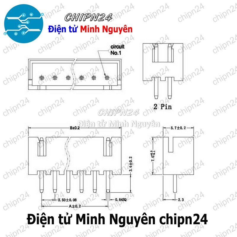 [10 cái] (F297-298) Header XH2.54 Đực Thẳng (2P/3P/4P/5P/6P/7P/8P/9P/10P/11P/12P/14p) - [Chọn Loại] - HHH.00045