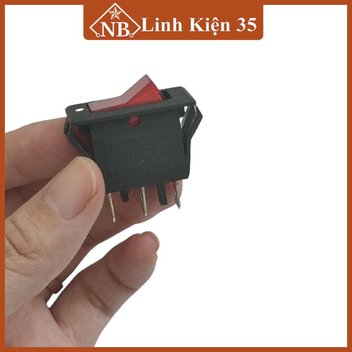 Công tắc bập bênh KCD2-01 10A/250V 3 chân có đèn báo