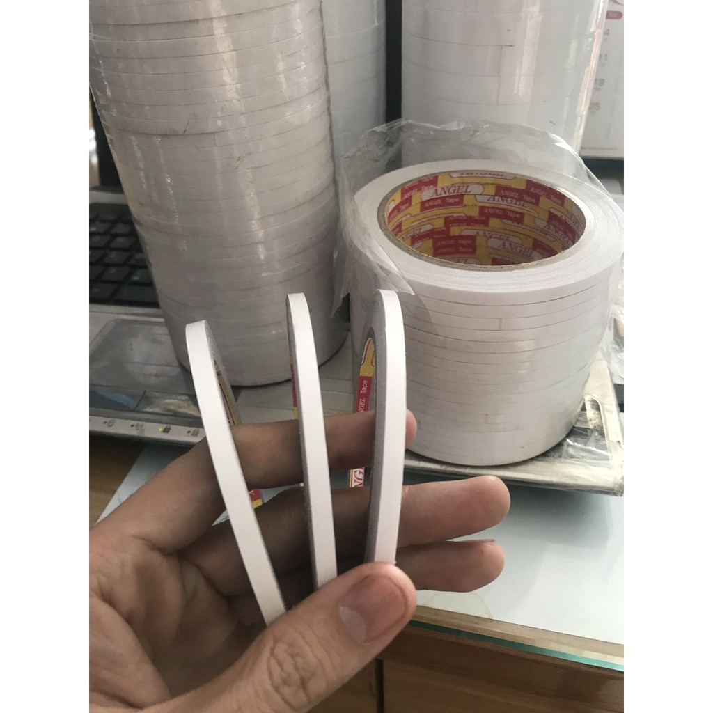 [HCM]1 cây 58 cuộn Băng keo 2 mặt 05F dày 25YARDcực nhiềusiêu tiết kiệm