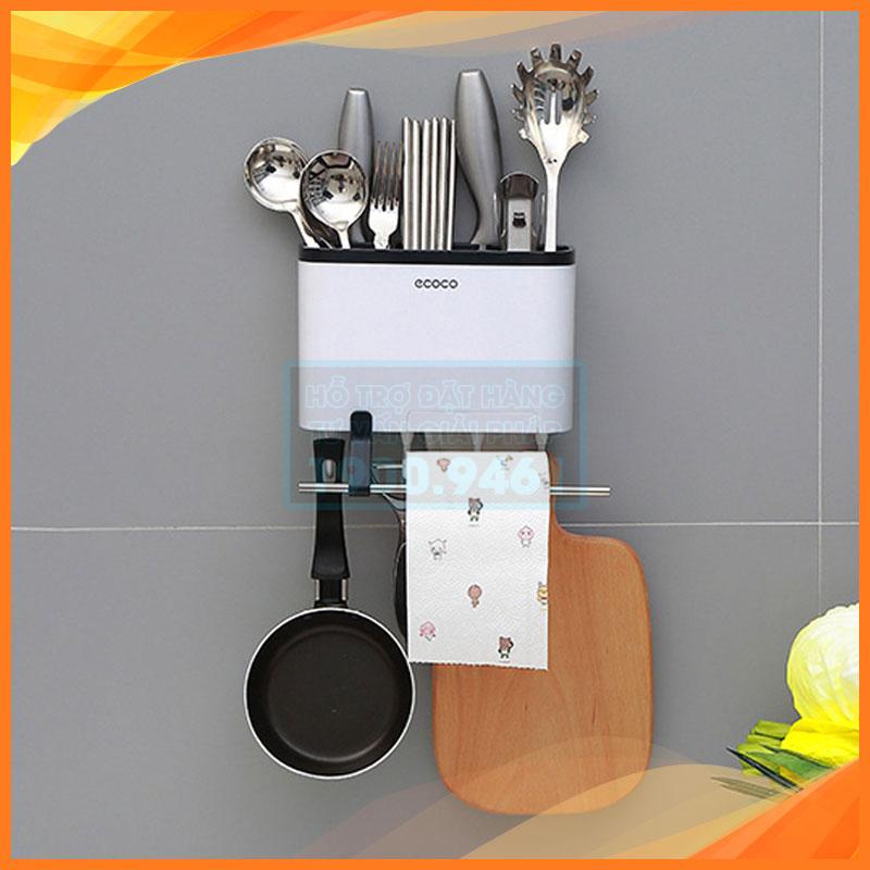Kệ dụng cụ nhà bếp thông minh có móc treo khăn ECOCO 9269