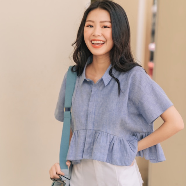 SODA POP - Wavy shirt - Áo sơ mi phối bèo