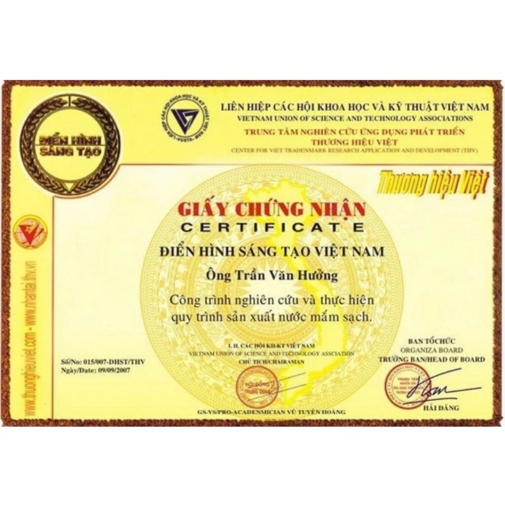 Nước mắm sạch Trần Văn Hưởng loại cốt cô đặc (thùng 10 chai 220ml/1chai)