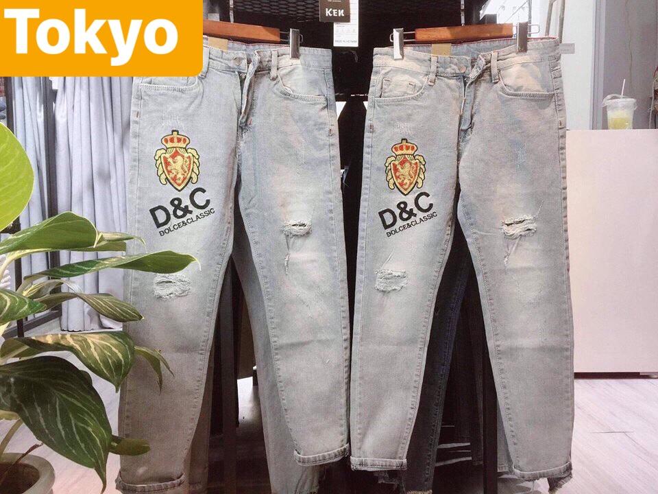 QUẦN JEAN NAM CHẤT BÒ XANH THÊU HOÀNG GIA TREND MỚI PR-CJ-1000 CAO CẤP - PARIS FASHION