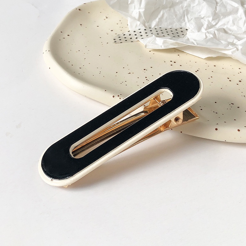 Phiên bản Hàn Quốc Kẹp tóc kẻ caro đen trắng dành cho nữ Chân vịt mỏ vịt Ghim cài tóc Phụ kiện thời trang