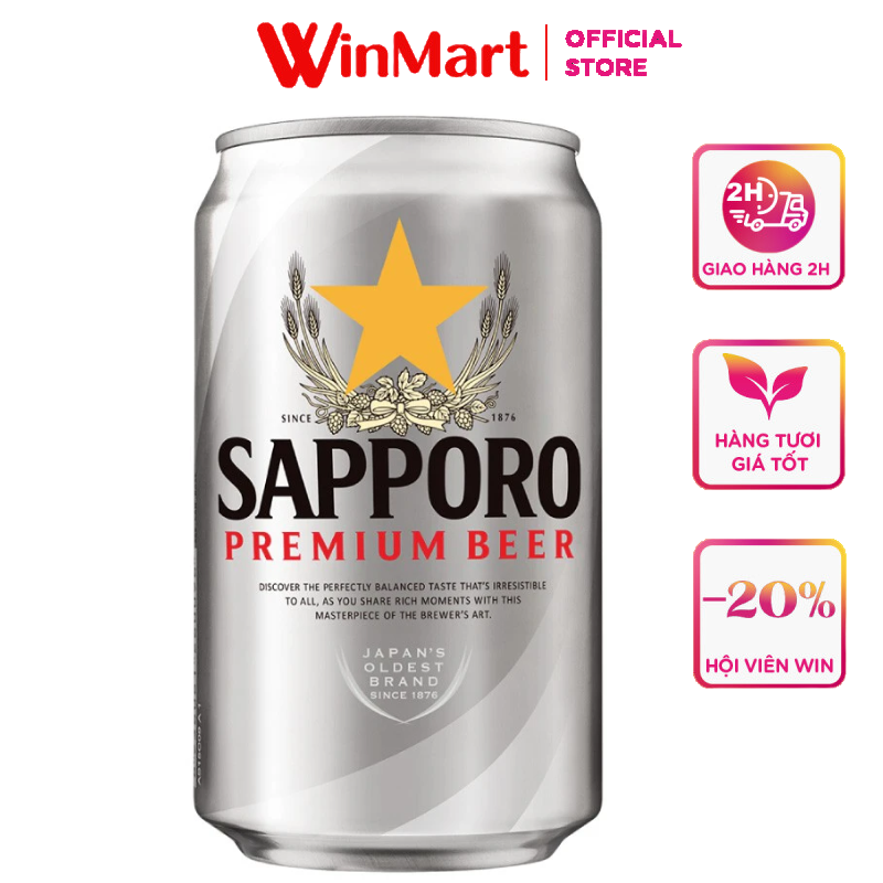 [Siêu thị WinMart] -  Bia Sapporo Premium lon 330ml