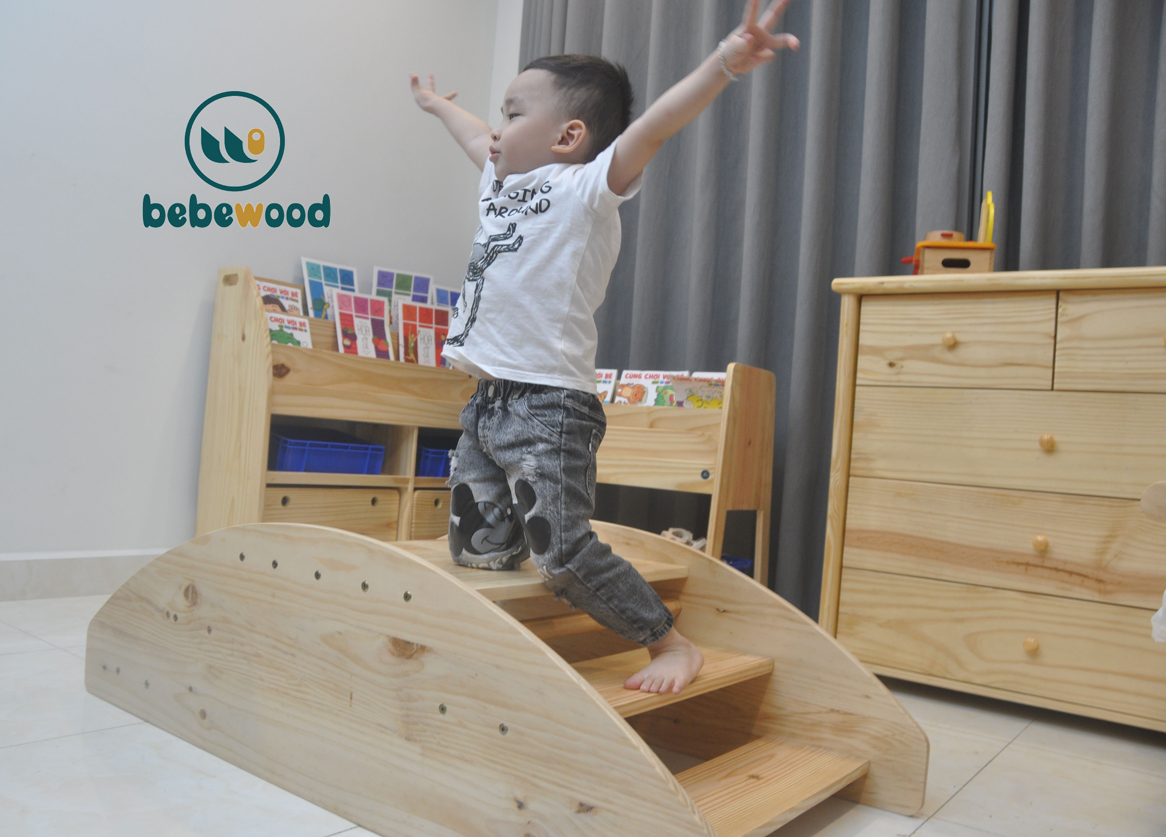 Thuyền Bập Bênh Koki Gỗ Cho Bé (Hàng đặt trước 3 ngày) - Bebewood