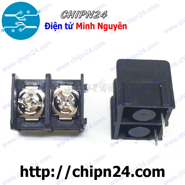 [5 cái] (F59.5) Domino KF762 2P (Đen thẳng) (Terminal, Cầu đấu dây cọc nguồn)