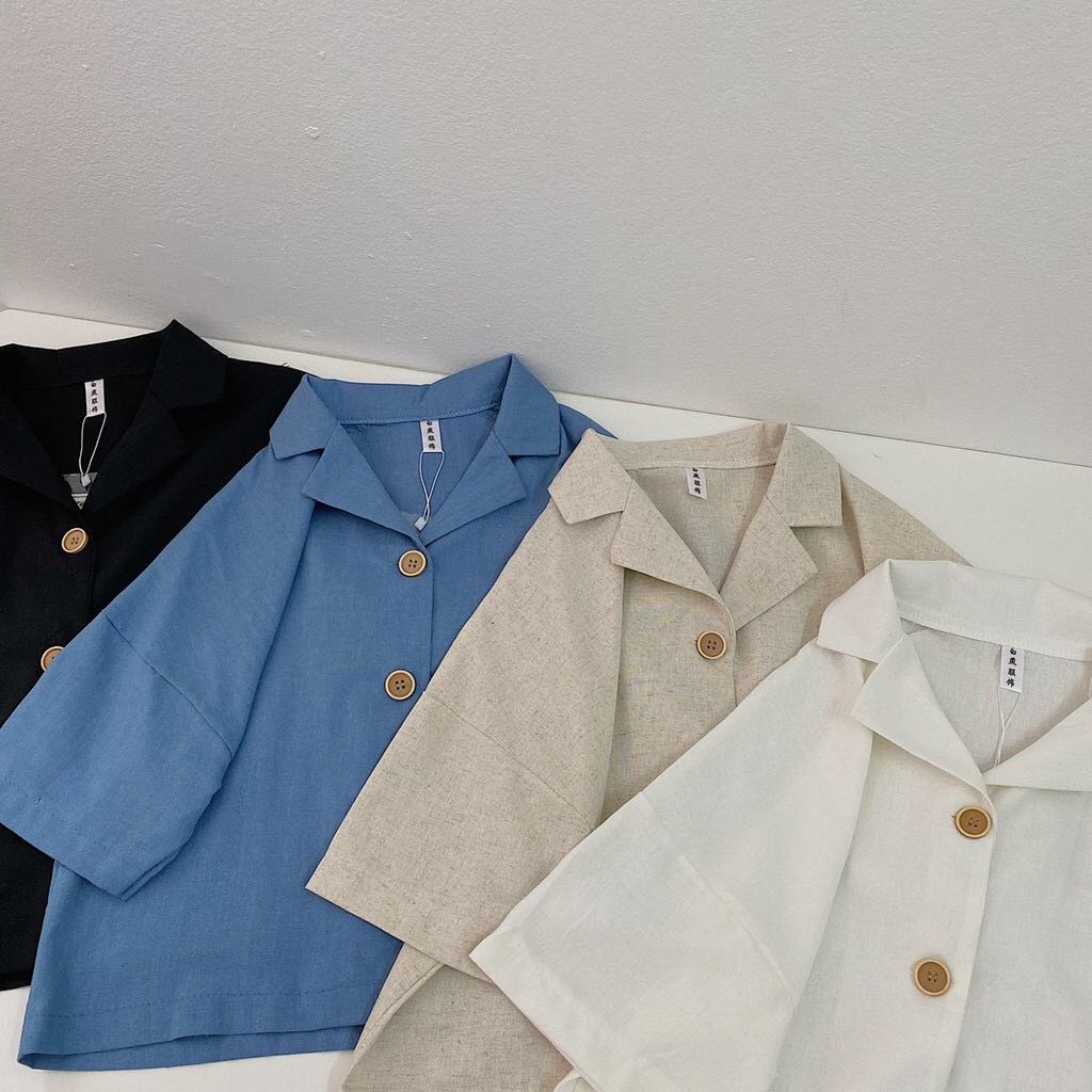 Áo Sơ Mi Nữ Công Sở Dáng Ngắn Cộc Tay [nana store]