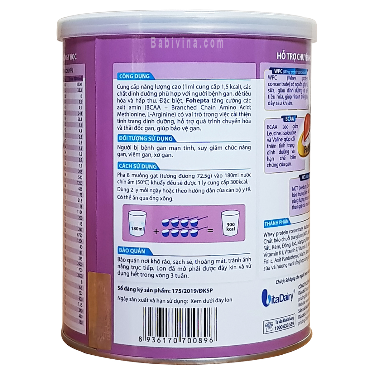 [CHÍNH HÃNG] Sữa Bột FOHEPTA 400g Cho Người Bệnh Gan