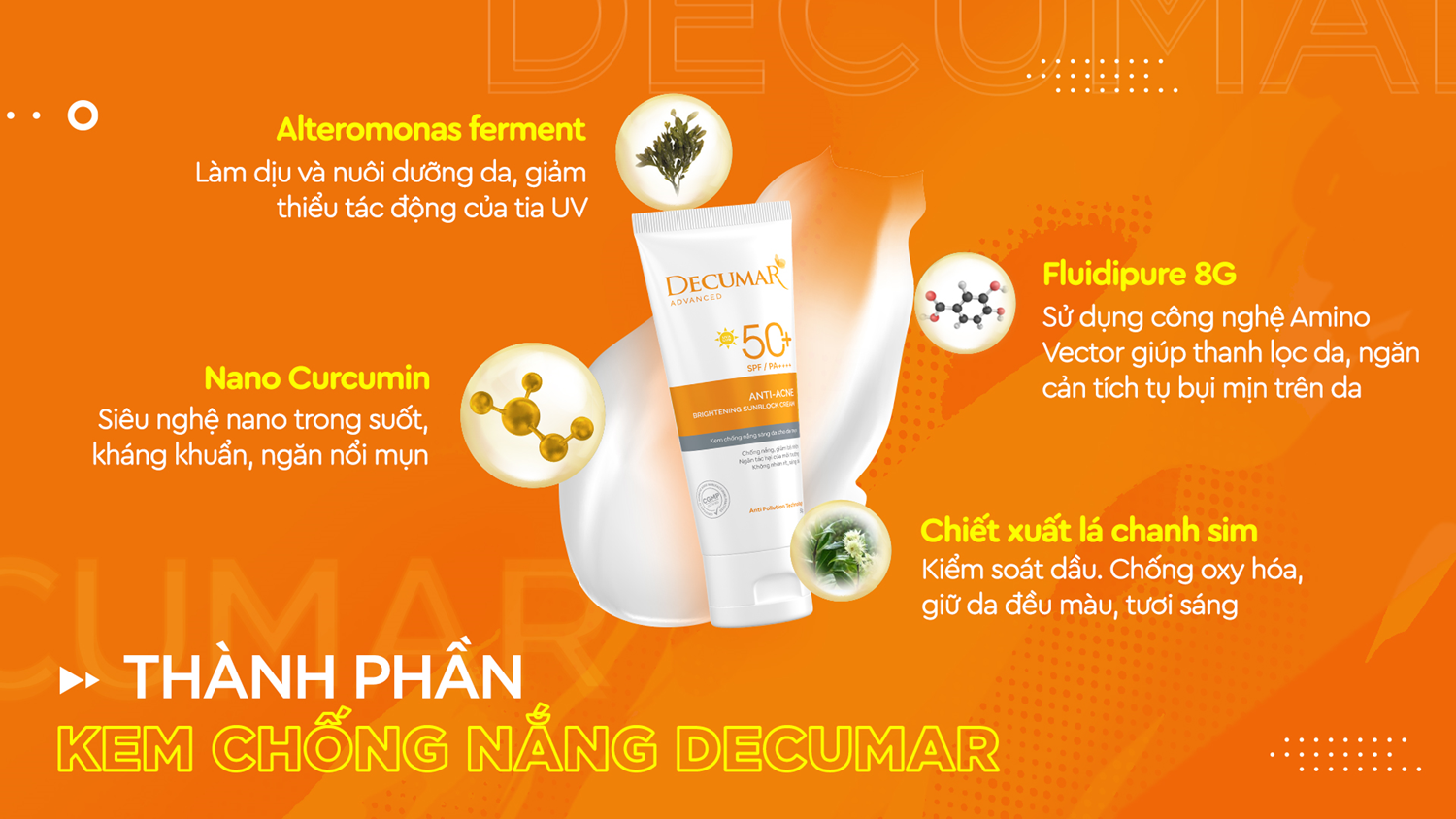 [HCM]Kem Chống Nắng DECUMAR ADVANCED [Tuýp 50g] - DECUMAR SUNBLOCK CREAM [SPF50+]