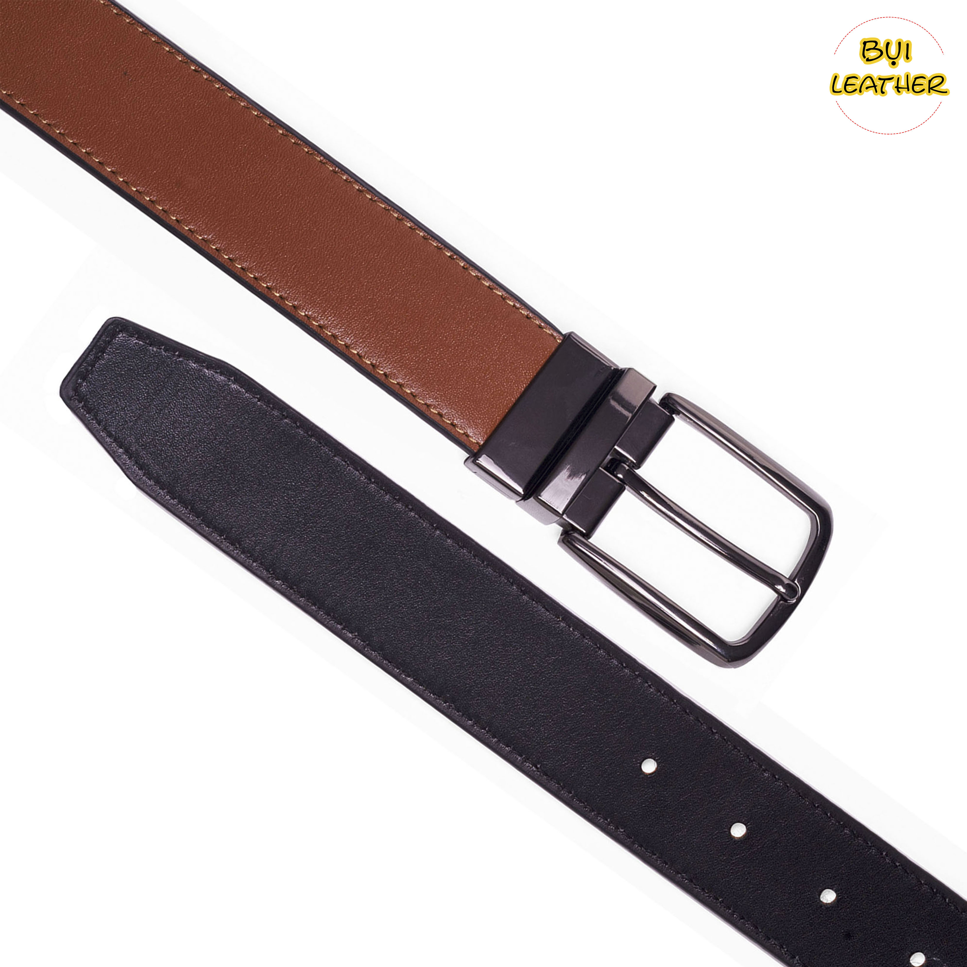 [Quà tặng không bán] Combo ví nam và thắt lưng nam DA THẬT, thương hiệu Bụi leather
