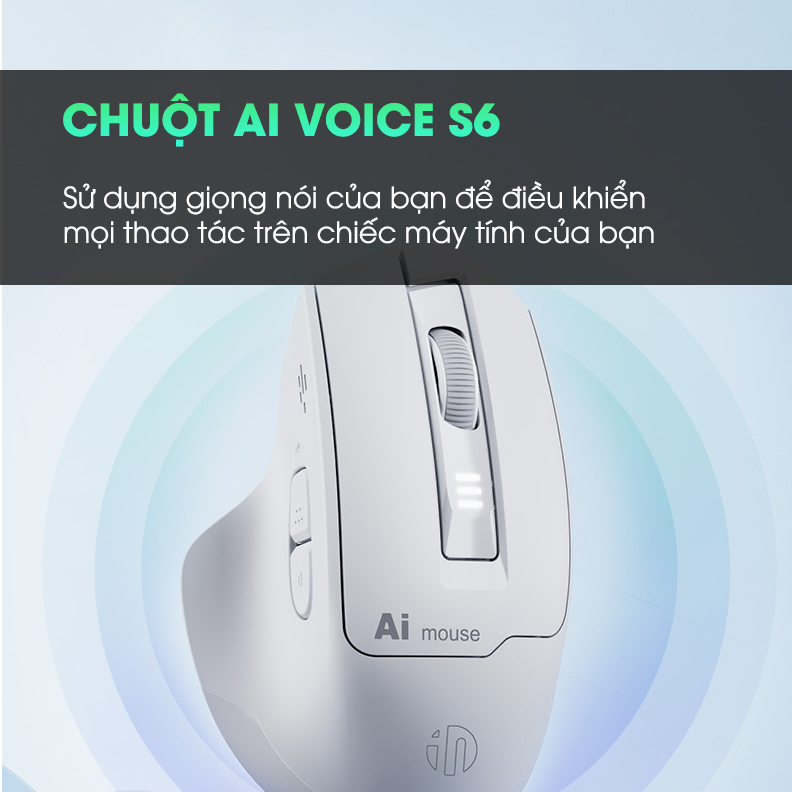 Chuột máy tính không dây bluetooth SIDOTECH S6 voice ai điều khiển bằng giọng nói dịch văn bản silent chống ồn pin sạc có 6 nút bấm đọc lạ công thái học làm việc hỗ trợ 120 ngôn ngữ - Hàng chính hãng