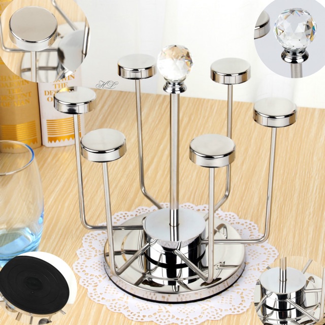 Giá úp cốc inox cao cấp xoay 360 độ