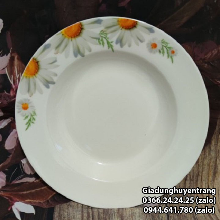 dĩa sứ họa tiết - dĩa sứ lòng sâu