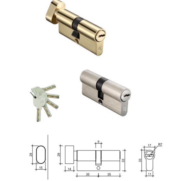 Ruột khoá tay gạt VICKINI 41108.001 ( 70X32 1 đầu chìa )