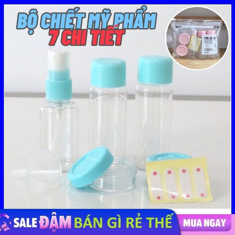 Bộ chiết mỹ phẩm du lịch 7 món tiện lợi (kèm túi zip) -