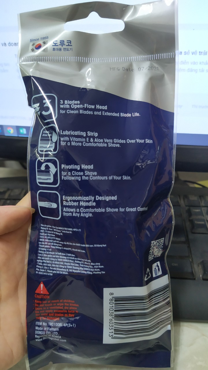 Dao cạo râu Dorco Rapid 3 (TRC100BL-4P)