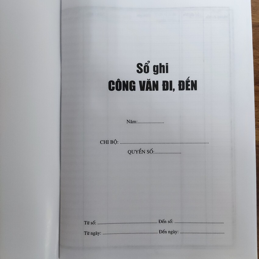 Sổ Ghi Công Văn Đi-Công Văn Đến