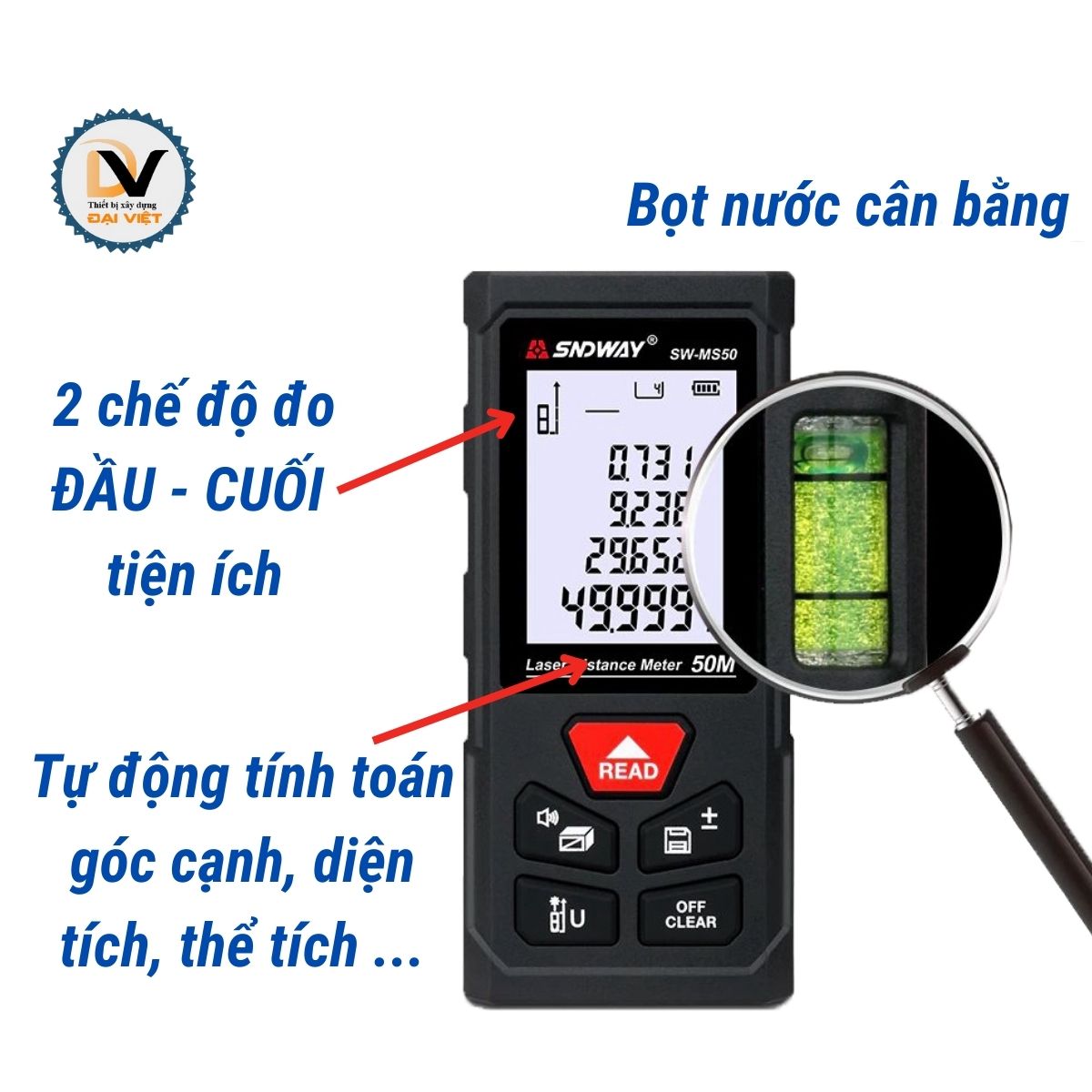 Máy đo khoảng cách laser SNDWay 50m - Thước đo laser