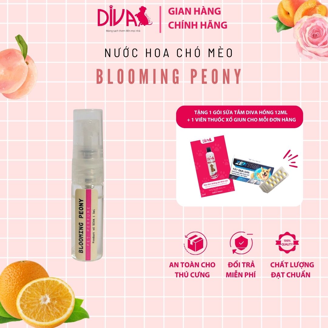 Nước hoa cho chó mèo DIVA Blooming Peony 3ml