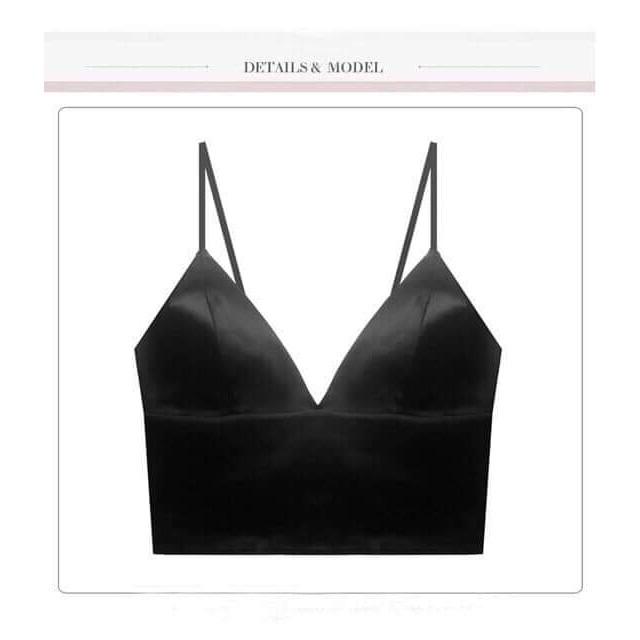 Áo Bra Lụa- Áo Ngực Bra Croptop Phi Bóng Bản To Có Móc Cài