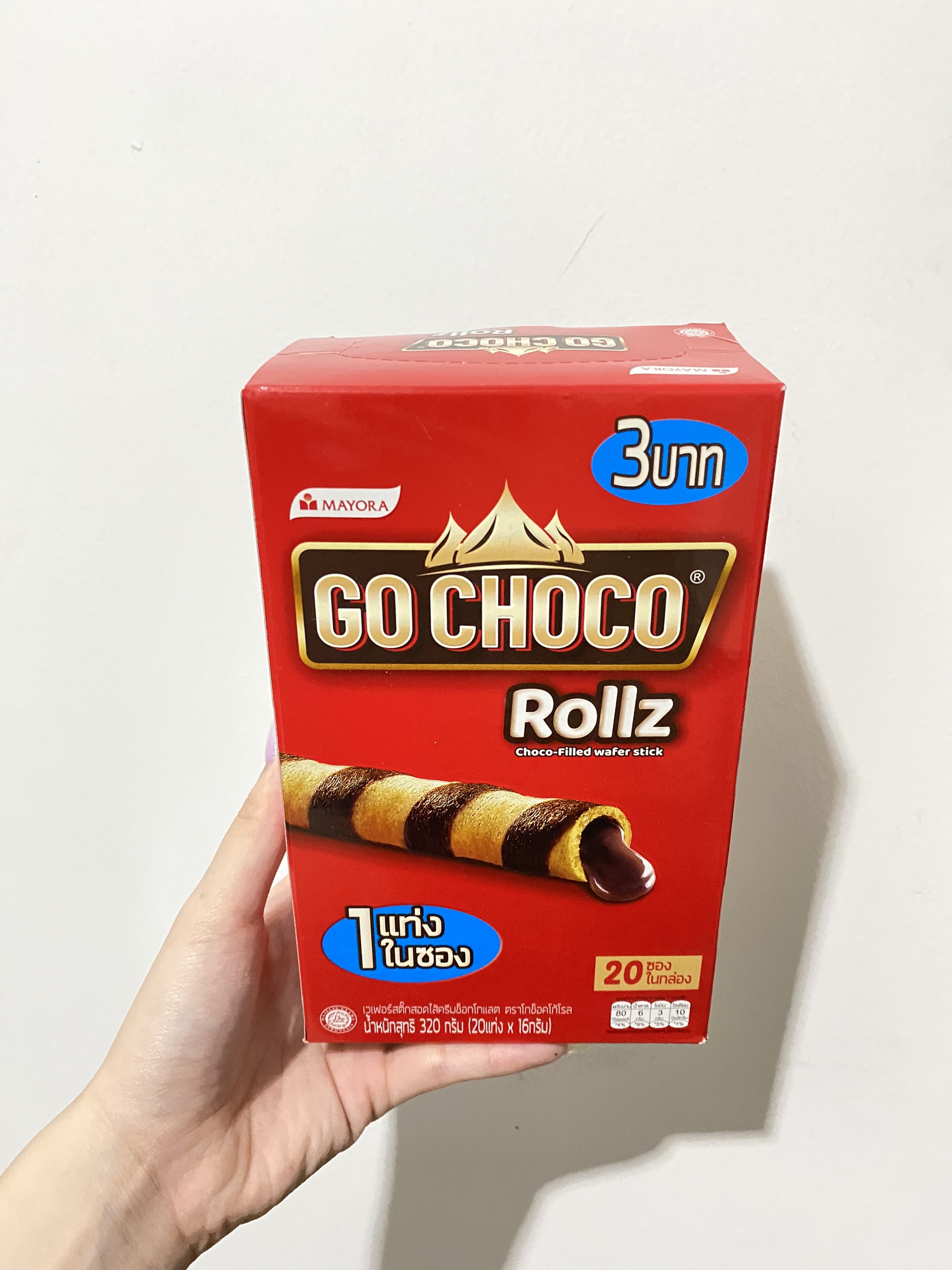 Bánh Quế Xốp Kem Socola Go Choco Rollz Choco-Filled Wafer Stick