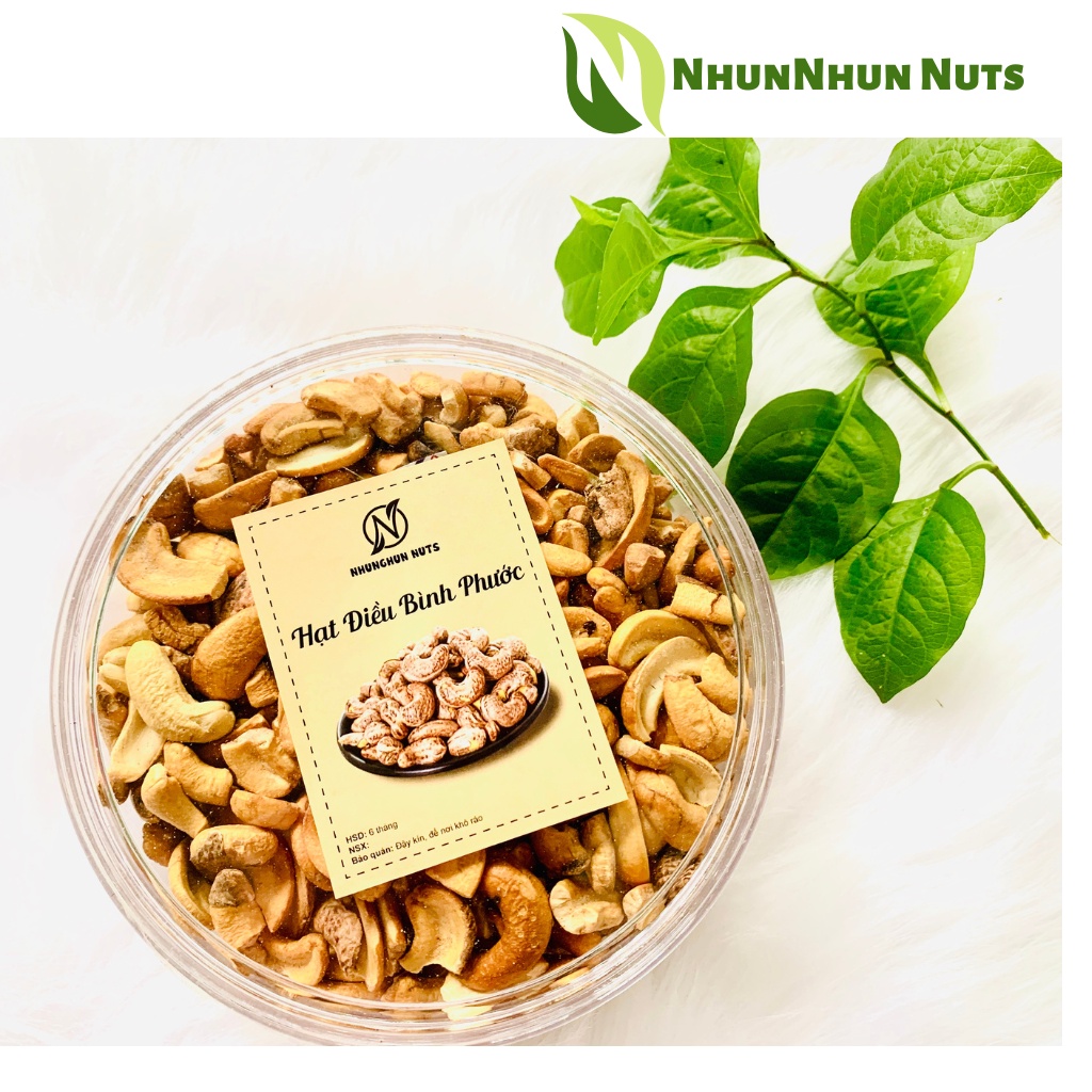 Hạt điều,hạt điều rang muối vỡ còn vỏ lụa hũ 500gr