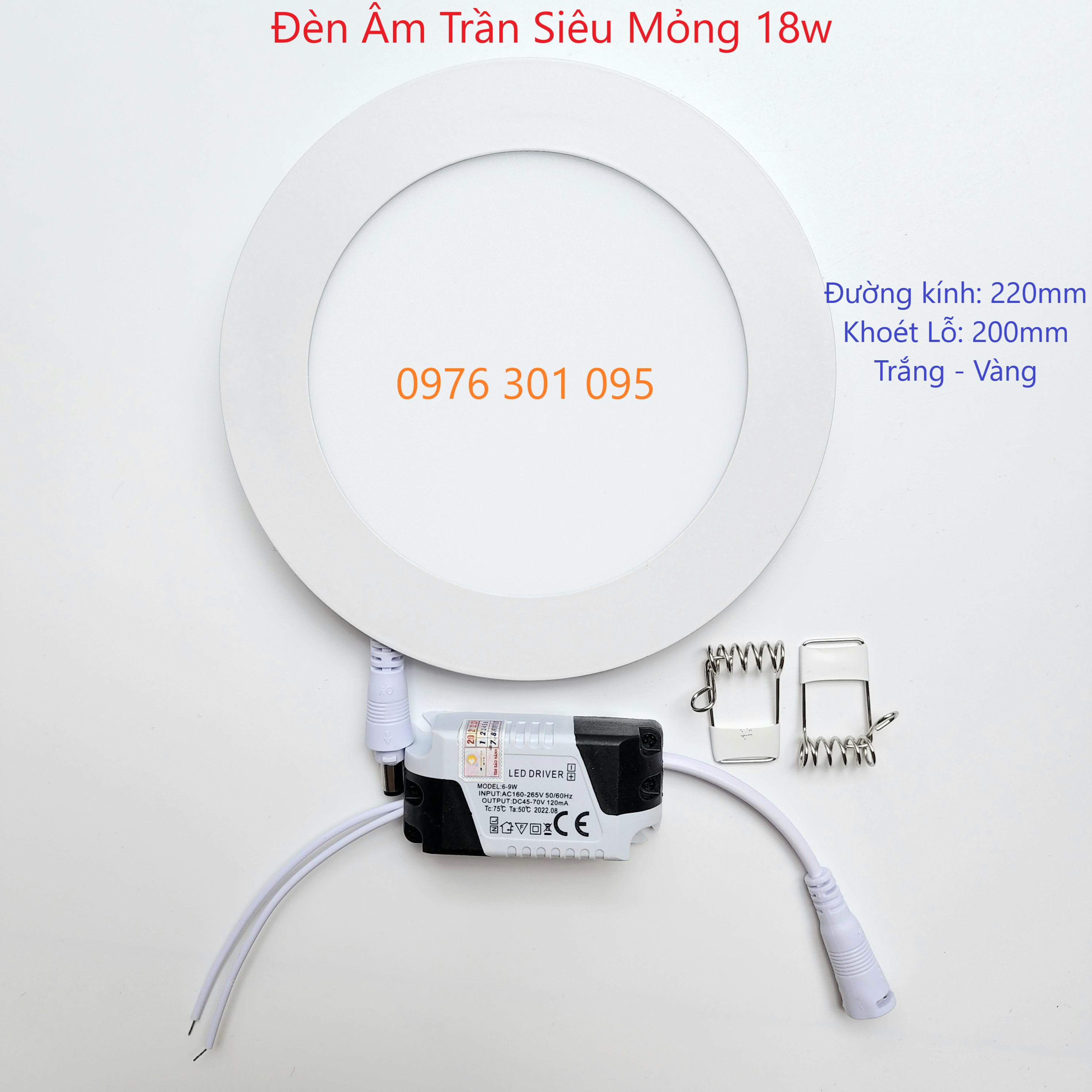 Bóng đèn led âm trần tròn 6w - 9w - 12w - 18w