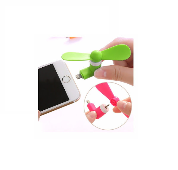 Quạt mini 2in1 gắn điện thoại