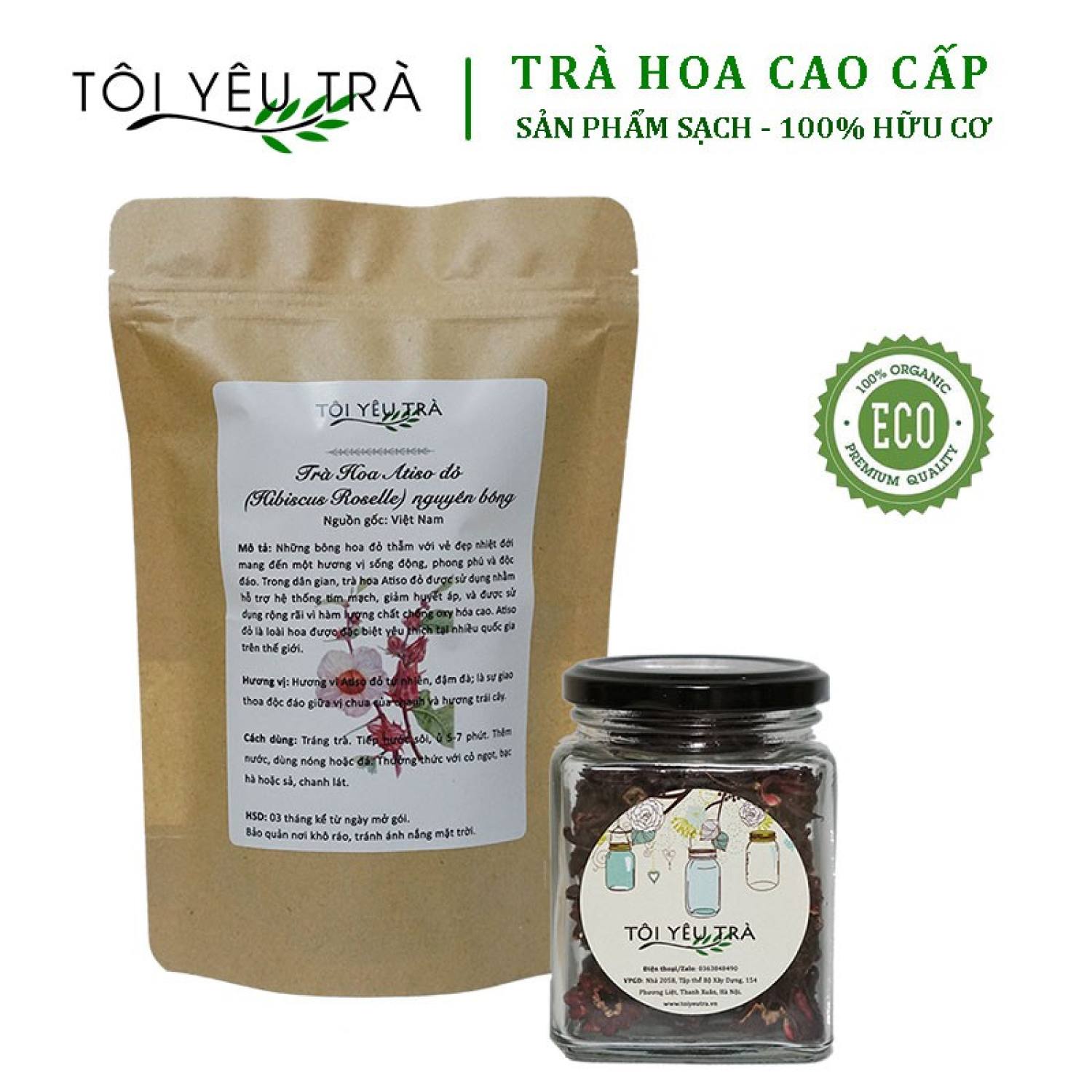 Trà Hoa Atiso đỏ (Hibiscus) Nguyên Bông Cao Cấp Từ Tôi Yêu Trà