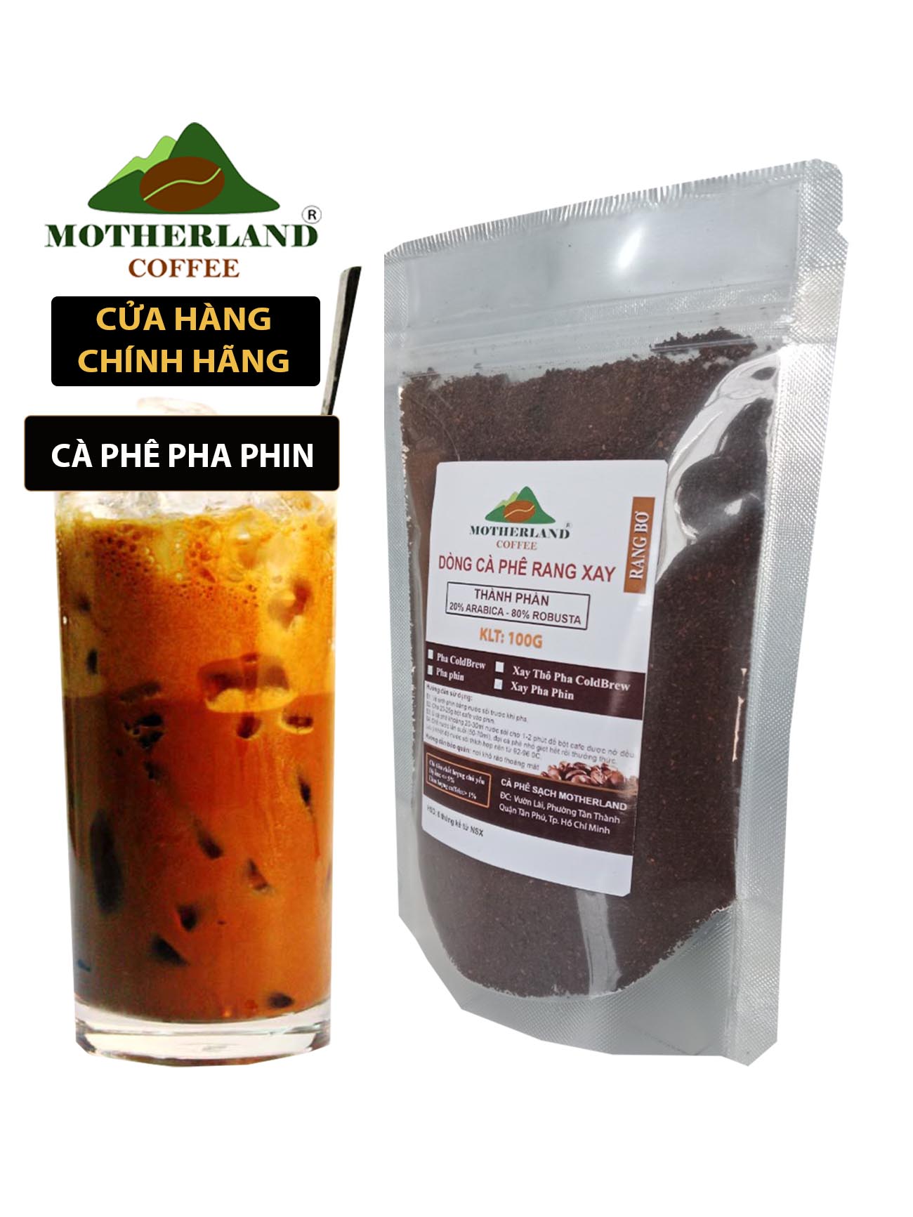 Cà phê rang bơ pha phin gói 100g