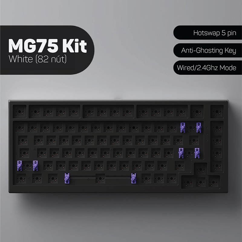 Kit bàn phím cơ MonsGeek MG75 Black - Hàng chính hãng