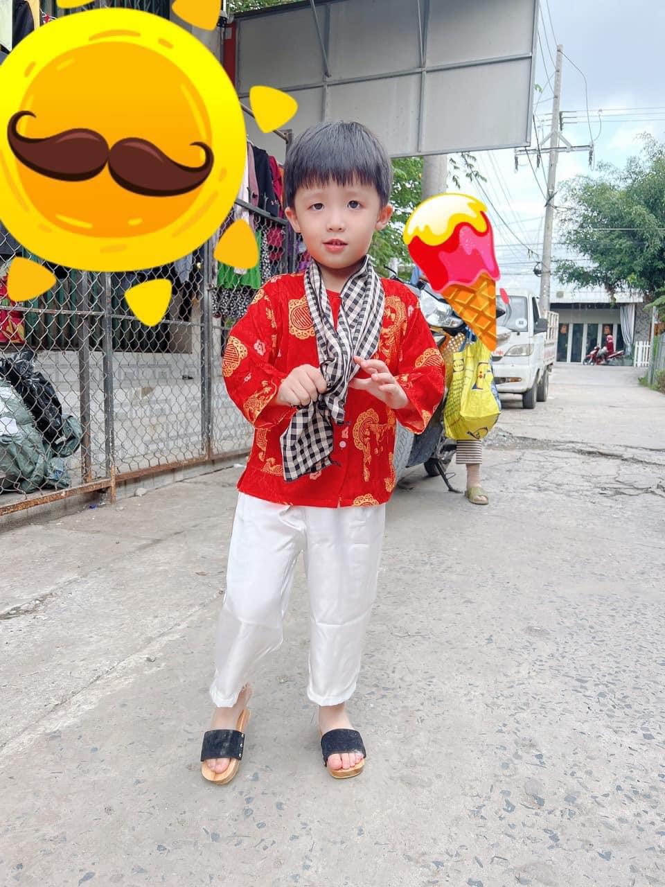 BỘ BÀ BA LỤA HOẠ TIẾT CHO BÉ