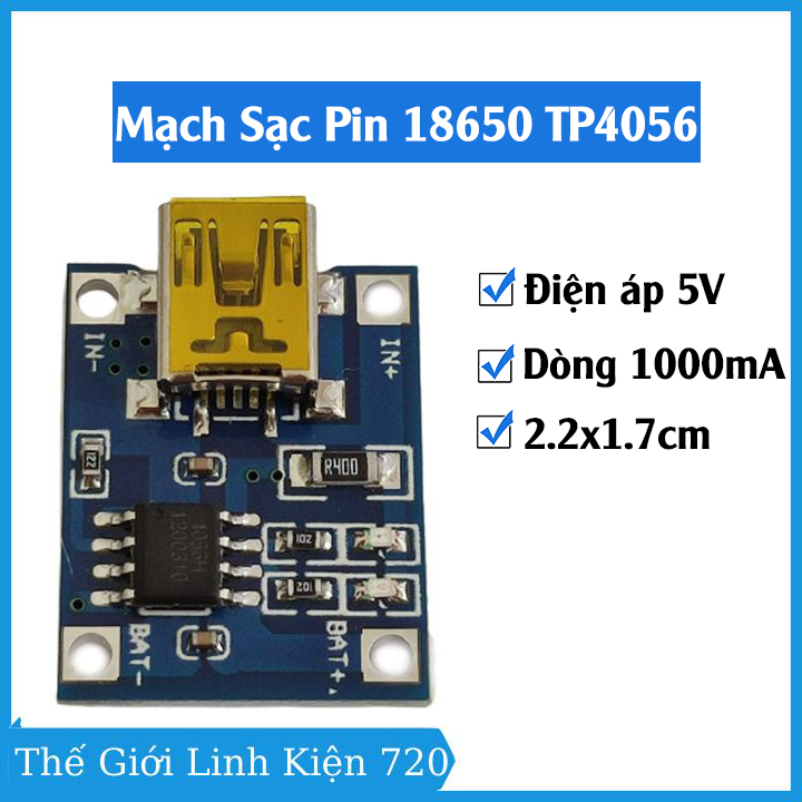 Mạch sạc pin 18650 tp4056 mini