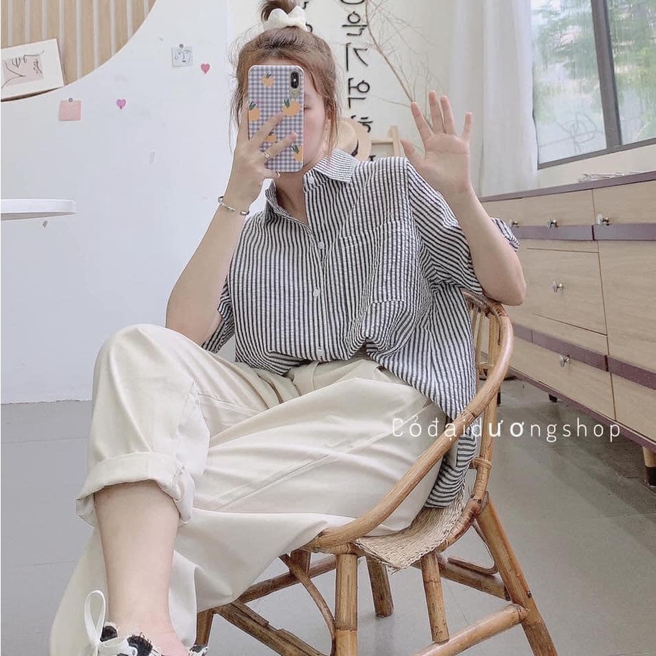 Áo sơ mi nữ kiểu form rộng công sở hàn quốc SM006