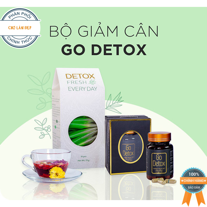 Combo Go Detox Giảm Cân (Tặng trà hoa detox) Trà Combo GoDetox