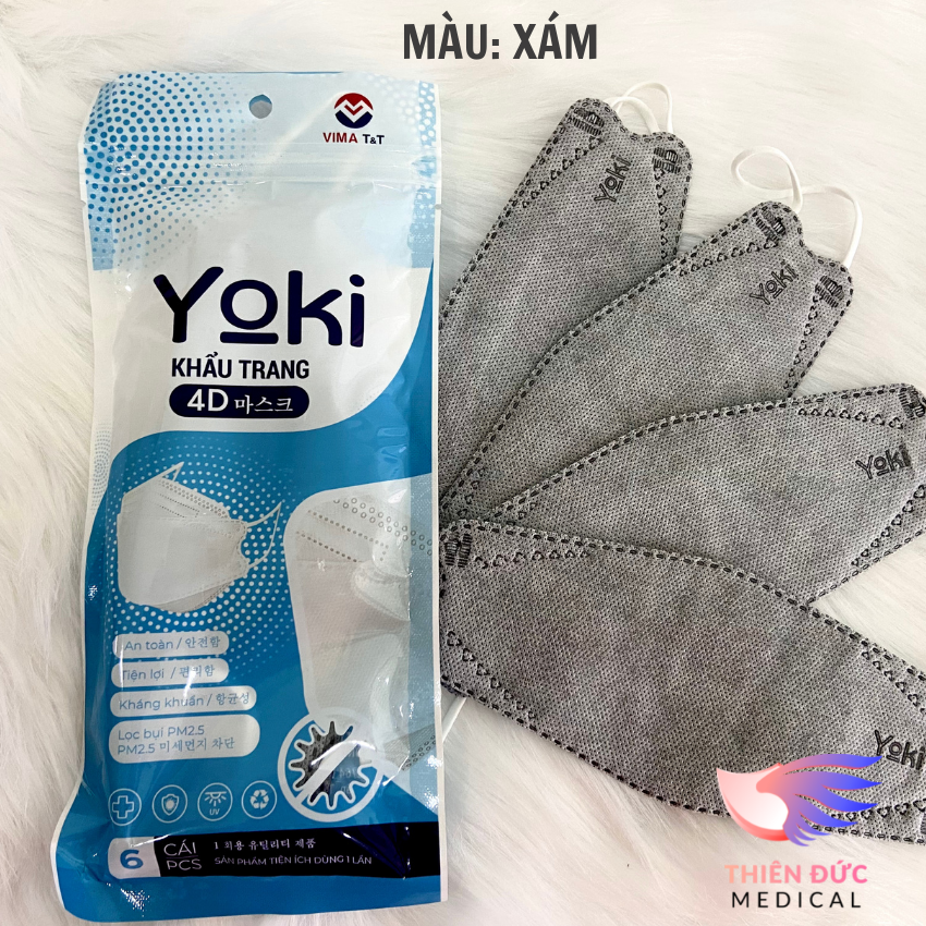 Bịch Khẩu trang KF94 Yoki Kháng Khuẩn (Người lớn – Bịch 6 chiếc)