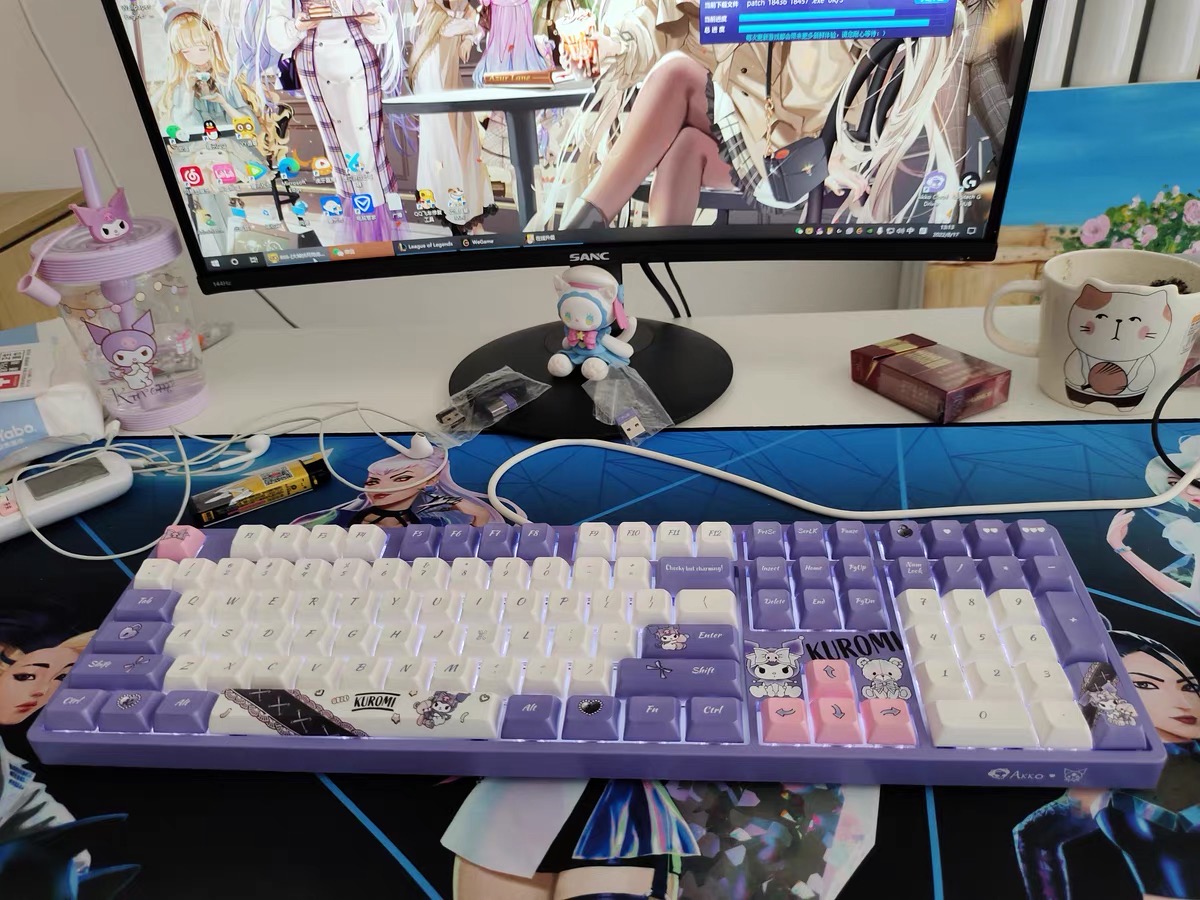 Bàn phím cơ không dây AKKO 5108B phiên bản giới hạn Kuromi có LED RGB hotswap JDA keycap CS crystal switch