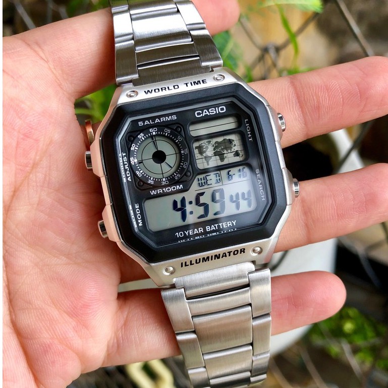 Đồng hồ nam CASIO AE-1200WHD-1AV DÂY THÉP ĐÚC ĐẶC,CHỐNG NƯỚC .