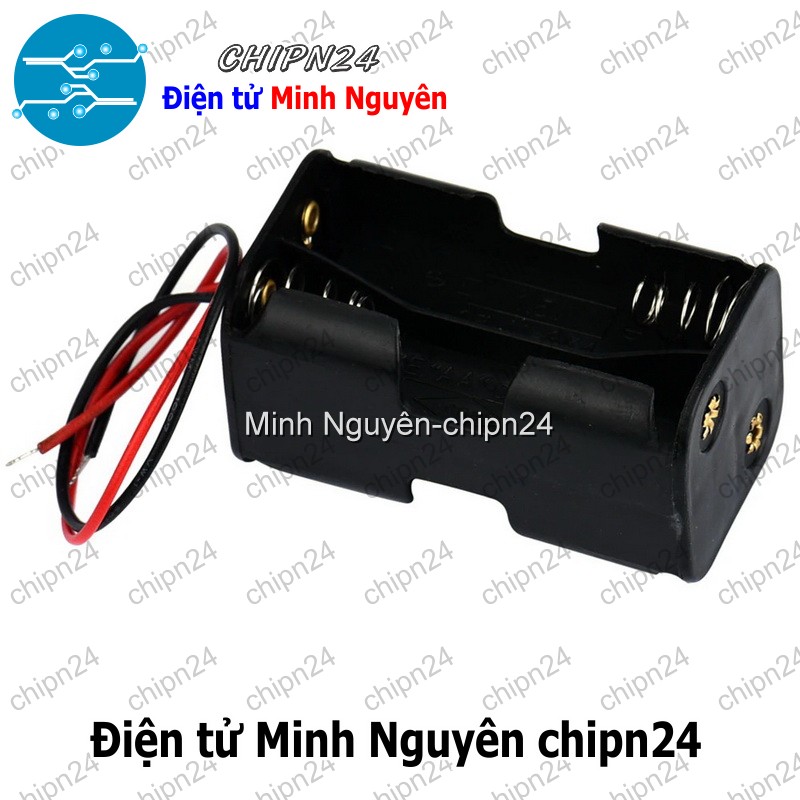 [1 cái] (C14) Hộp Đế pin 4 viên AA vuông - HH000591