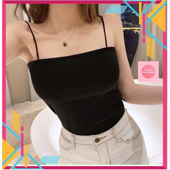 Áo Nữ 2 Dây Trơn Vải Thun Cực Mát Nhiều Màu Sắc Lựa Chọn