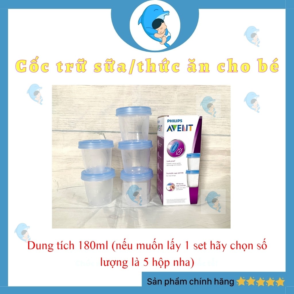 Cốc Trữ Sữa Phillips Avent Dung Tích 240ml/180ml